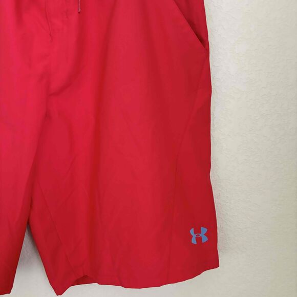Under Armour Heatgear Mens Red Drawstring Logo Boardshorts Size 38 Summer Casual - Picture 3 of 10